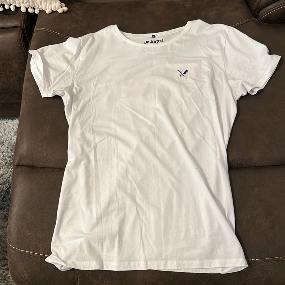 Brand new Distorted People white graphic t shirt size large